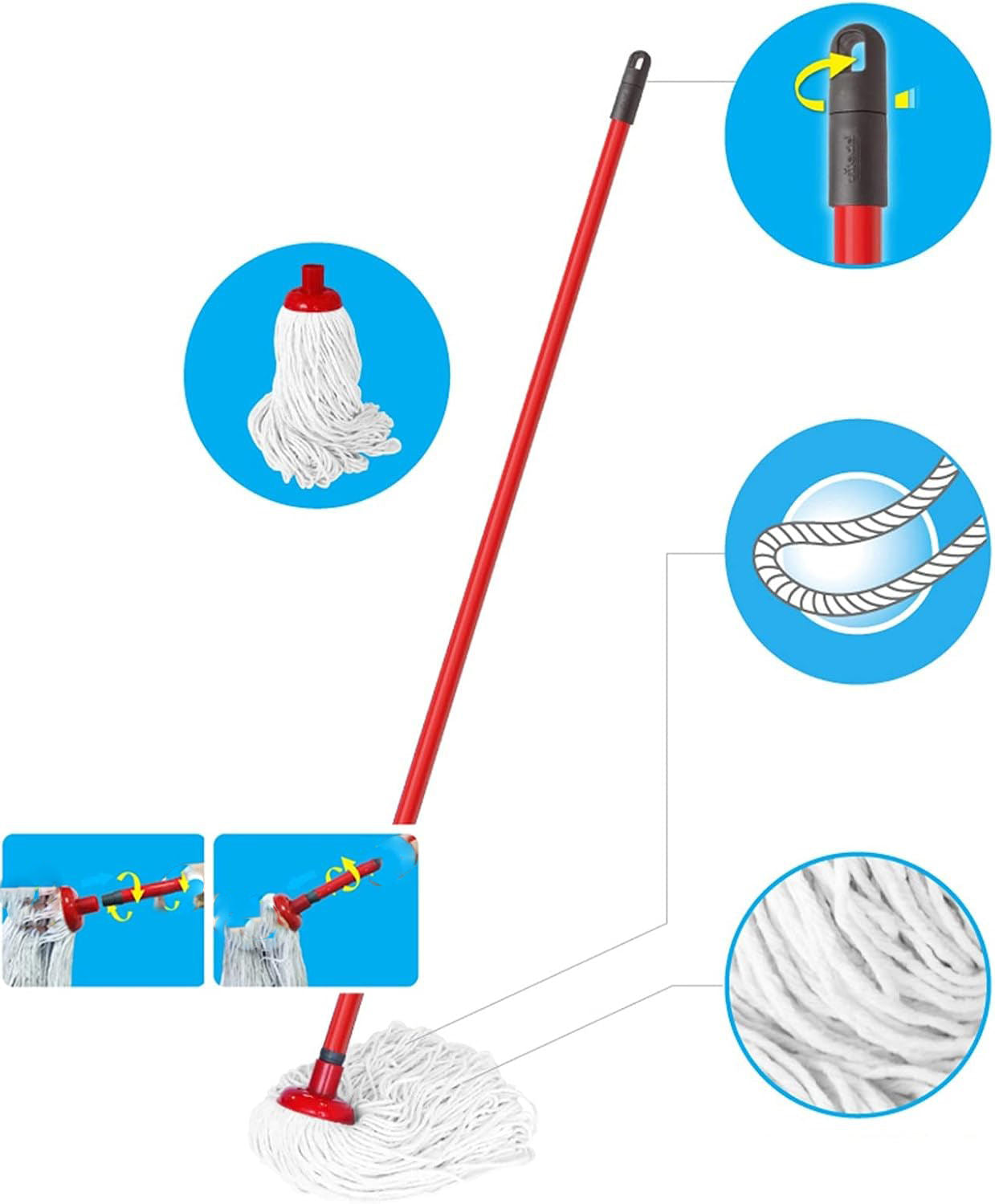 REPLACEMENT WHITE COTTON MOP